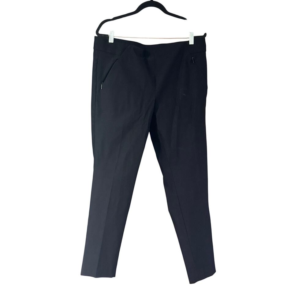 Anne Klein Black Pull on Casual Work Date Stretch Ankle Pants pockets Woman XL